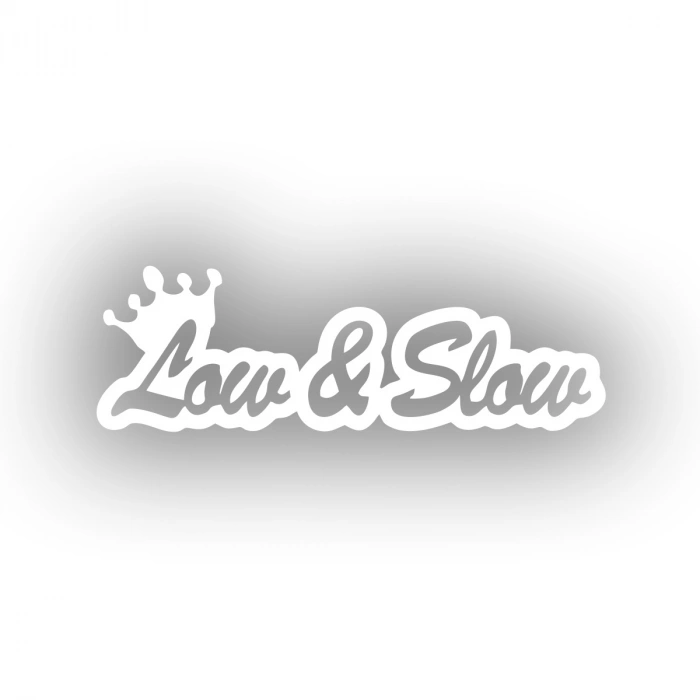 Low&Slow Araba Sticker 17x17 Cm Beyaz