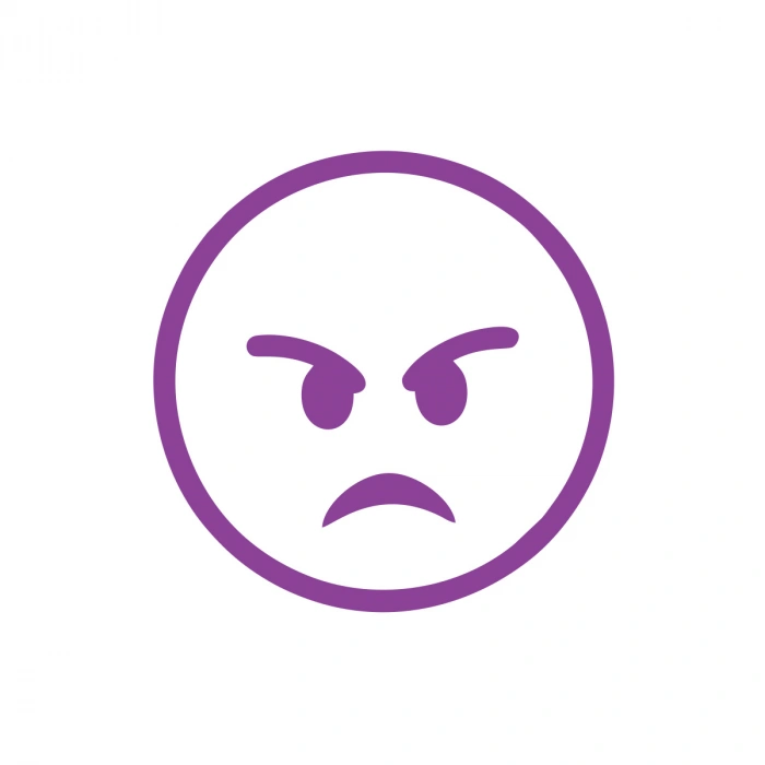 Kızgın Emoji Araba Sticker 17x17 Cm Mor