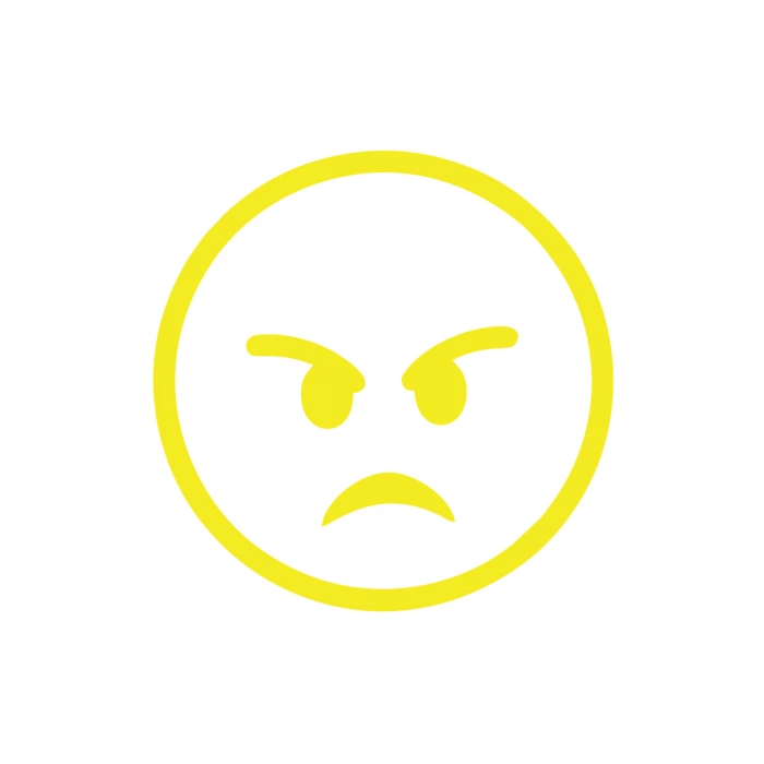 Kızgın Emoji Araba Sticker 17x17 Cm Sarı