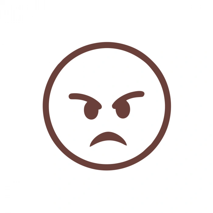 Kızgın Emoji Araba Sticker 17x17 Cm Kahverengi