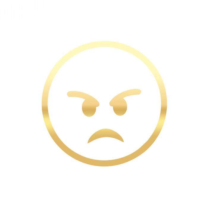 Kızgın Emoji Araba Sticker 17x17 Cm Gold