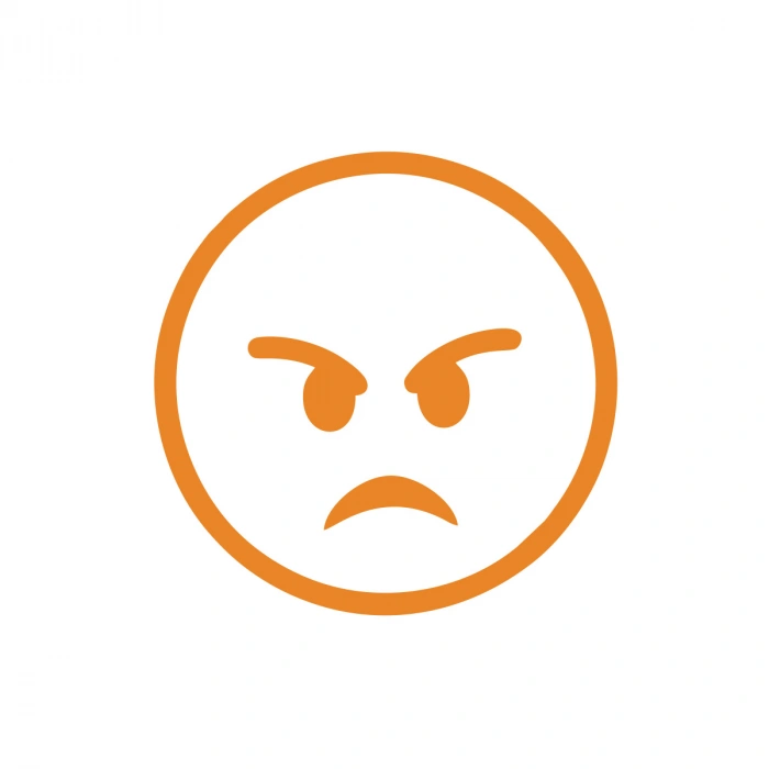 Kızgın Emoji Araba Sticker 17x17 Cm Turuncu