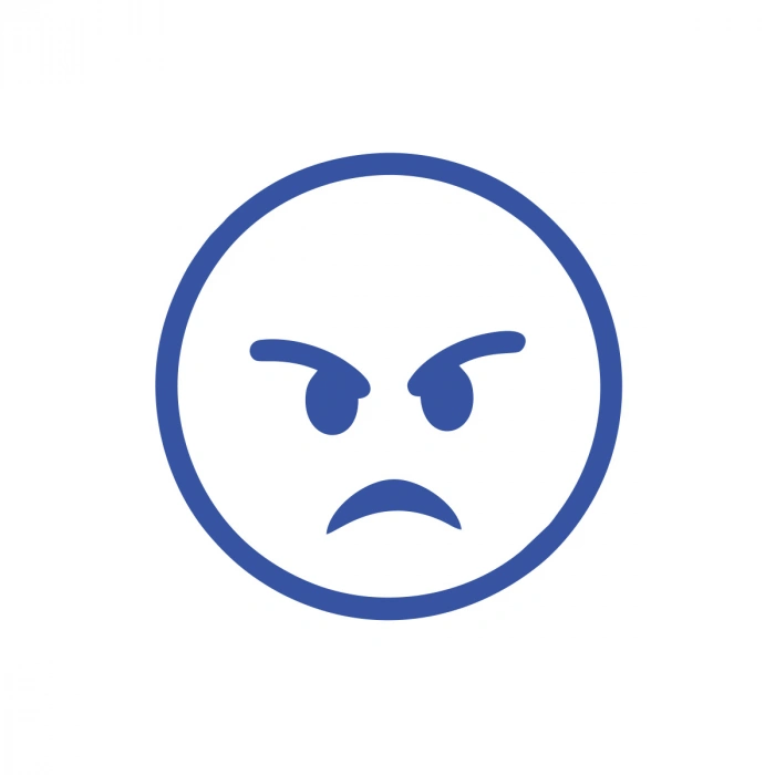 Kızgın Emoji Araba Sticker 17x17 Cm Mavi