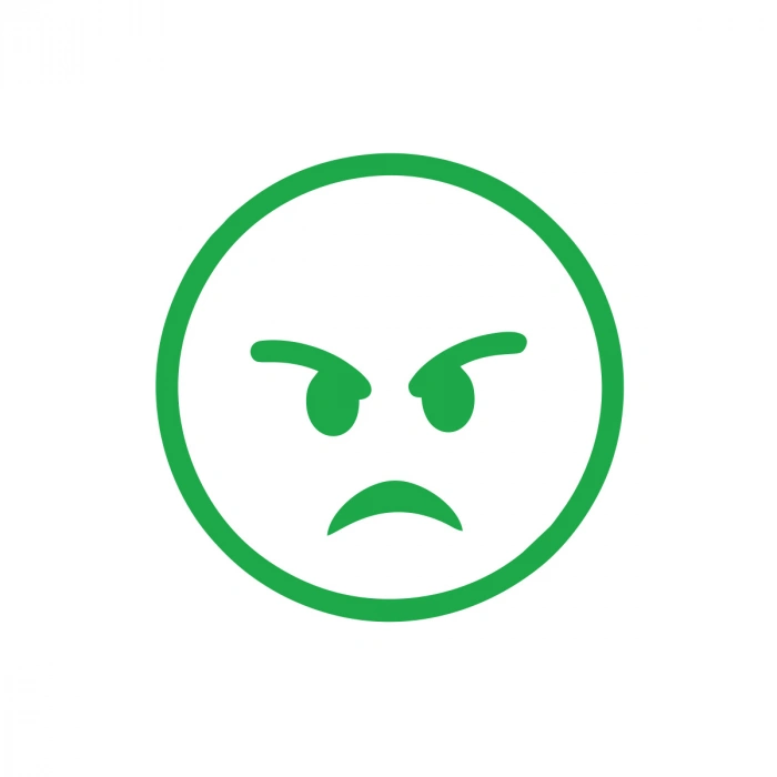 Kızgın Emoji Araba Sticker 17x17 Cm Yeşil