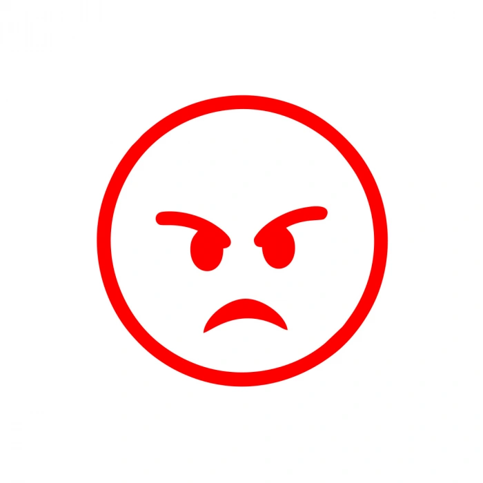 Kızgın Emoji Araba Sticker 17x17 Cm Kırmızı