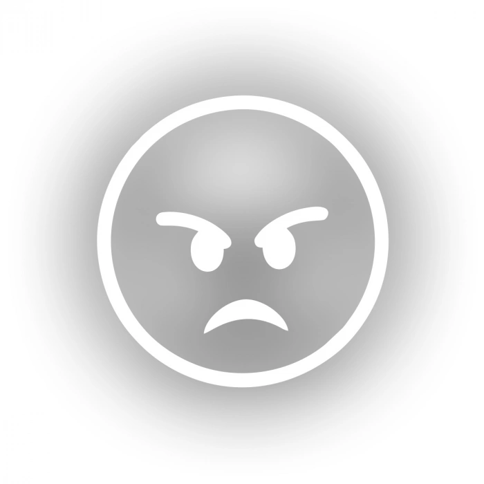 Kızgın Emoji Araba Sticker 17x17 Cm Beyaz