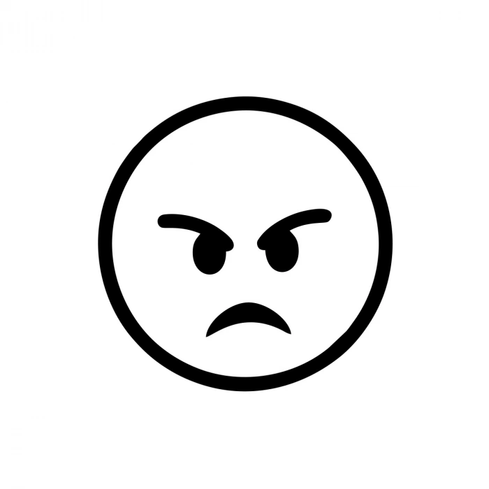 Kızgın Emoji Araba Sticker 17x17 Cm Siyah