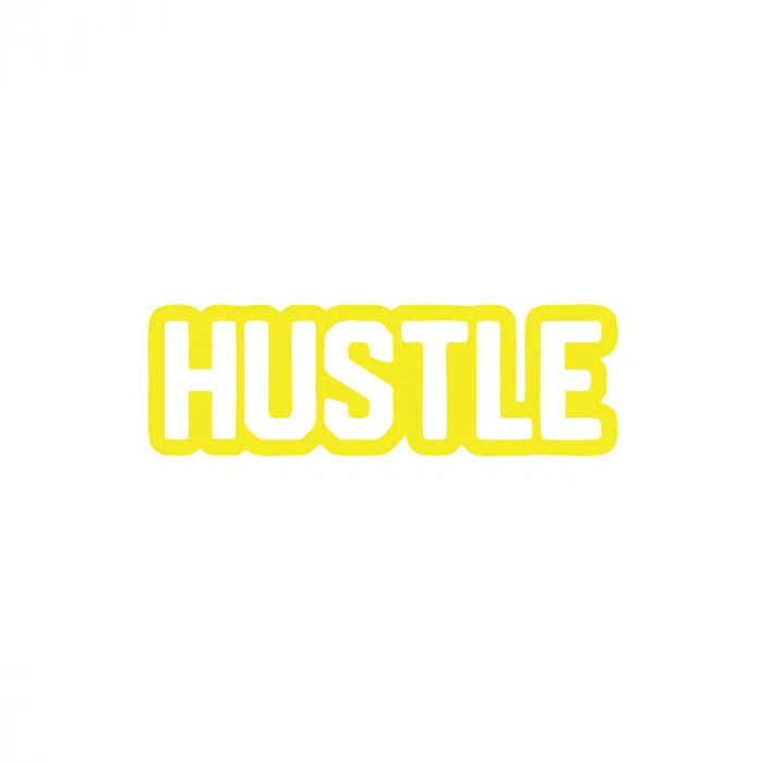 Hustle Araba Sticker 17x17 Cm Sarı