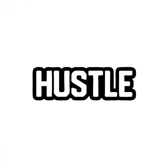 Hustle Araba Sticker 17x17 Cm Siyah
