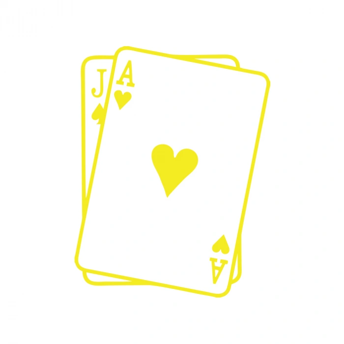 İskambil Kağıdı Araba Sticker 17x17 Cm Sarı