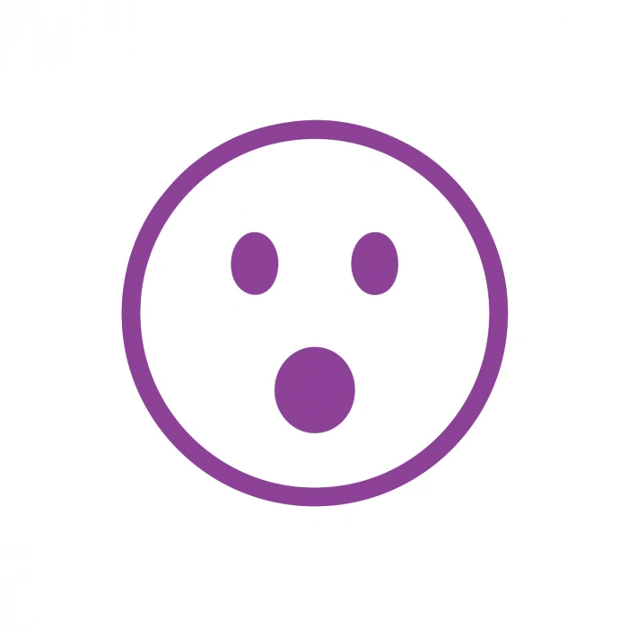 Şaşıran Emoji Araba Sticker 17x17 Cm Mor