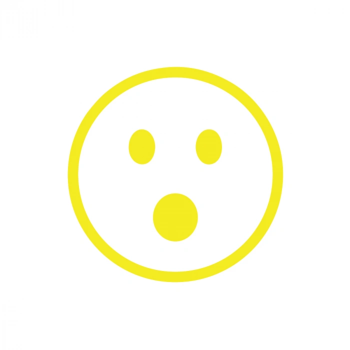 Şaşıran Emoji Araba Sticker 17x17 Cm Sarı