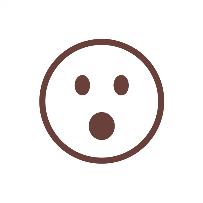 Şaşıran Emoji Araba Sticker 17x17 Cm Kahverengi