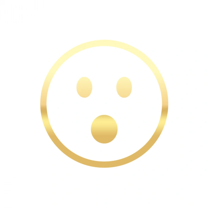 Şaşıran Emoji Araba Sticker 17x17 Cm Gold