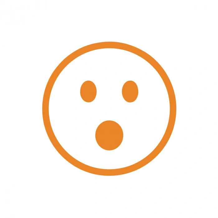 Şaşıran Emoji Araba Sticker 17x17 Cm Turuncu