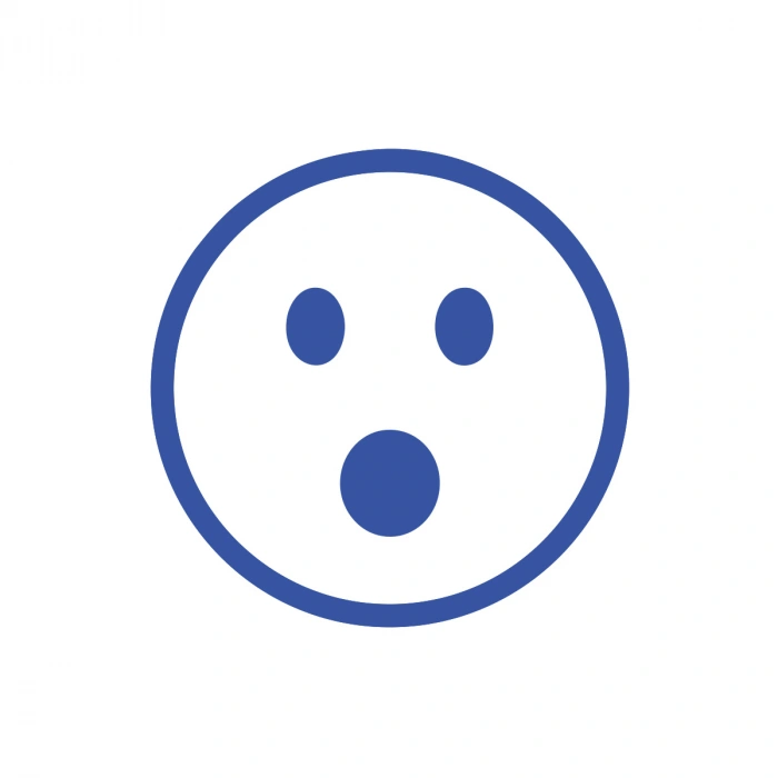 Şaşıran Emoji Araba Sticker 17x17 Cm Mavi