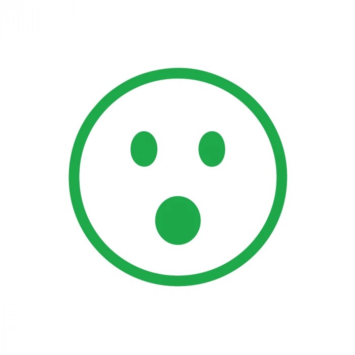 Şaşıran Emoji Araba Sticker 17x17 Cm Yeşil