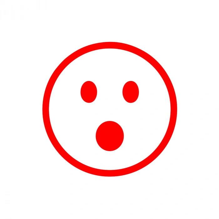 Şaşıran Emoji Araba Sticker 17x17 Cm Kırmızı