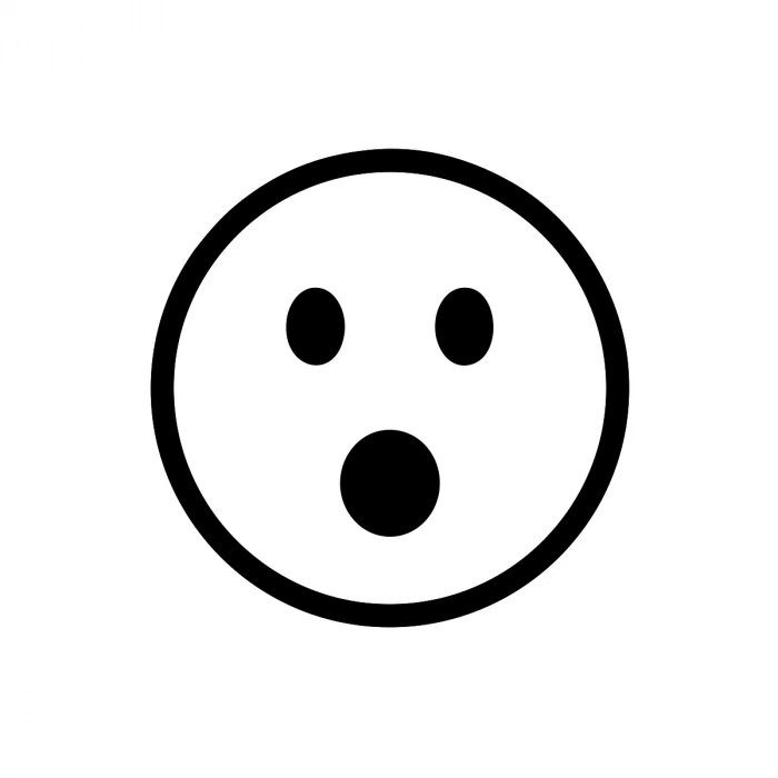 Şaşıran Emoji Araba Sticker 17x17 Cm Siyah