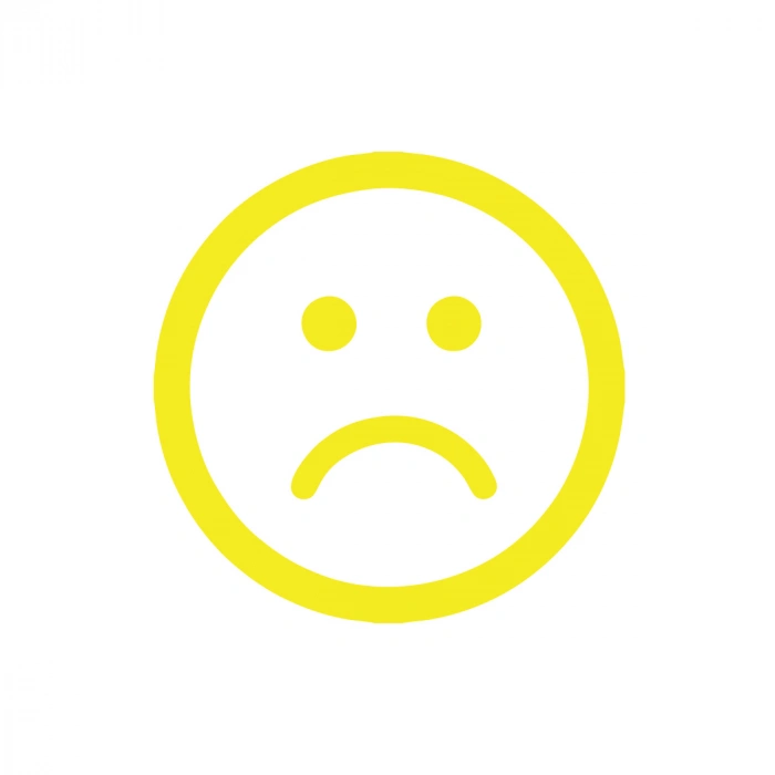 Üzgün Emoji Araba Sticker 17x17 Cm Sarı