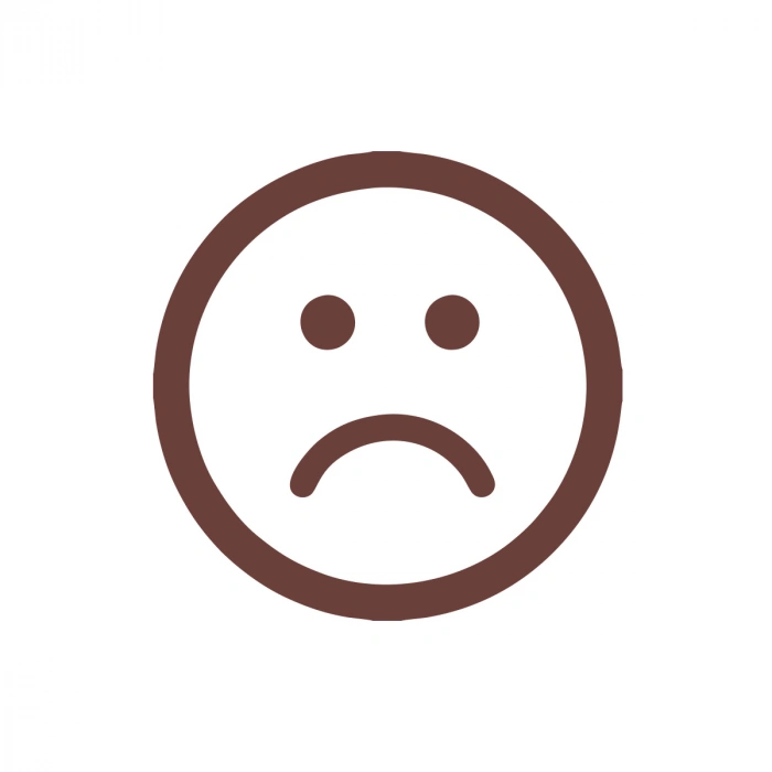 Üzgün Emoji Araba Sticker 17x17 Cm Kahverengi