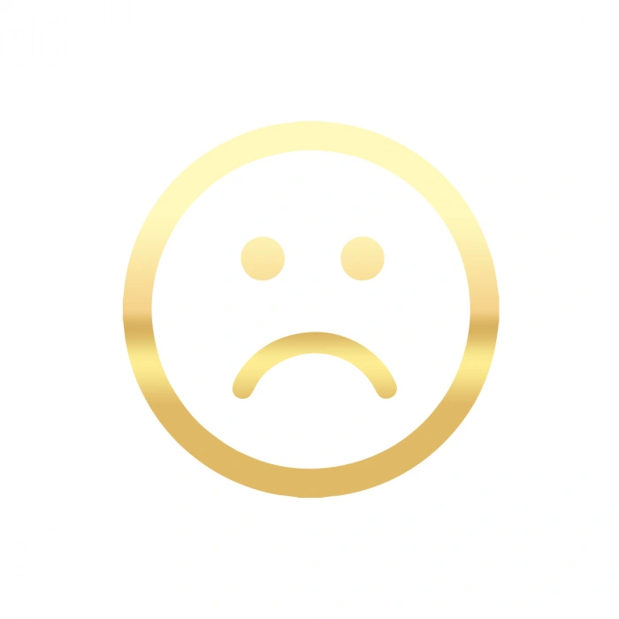 Üzgün Emoji Araba Sticker 17x17 Cm Gold