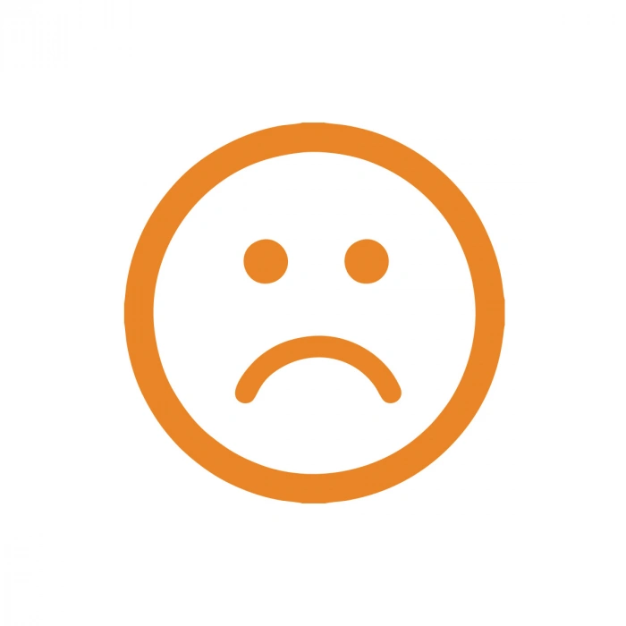 Üzgün Emoji Araba Sticker 17x17 Cm Turuncu