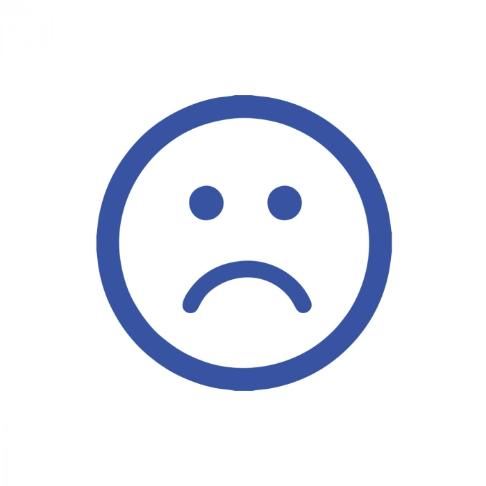 Üzgün Emoji Araba Sticker 17x17 Cm Mavi