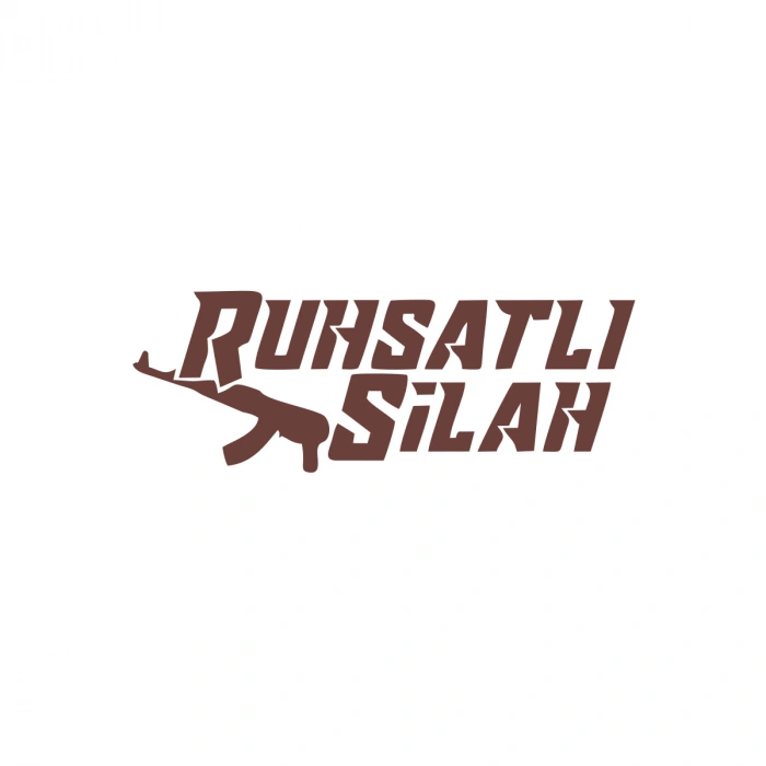 Ruhsatlı Silah Araba Sticker 17x17 Cm Kahverengi