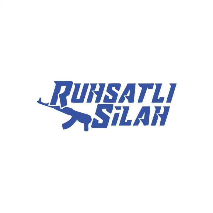 Ruhsatlı Silah Araba Sticker 17x17 Cm Mavi
