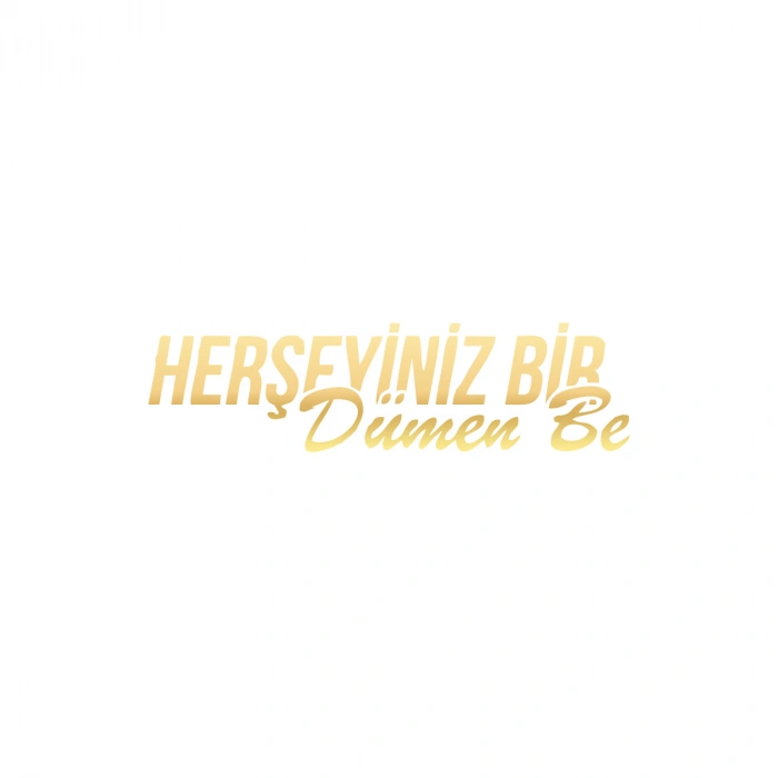 Her Şeyiniz Dümen be Araba Sticker 17x17 Cm Gold
