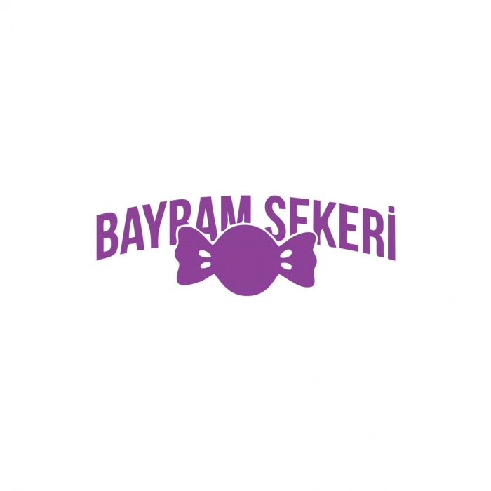 Bayram Şekeri Araba Sticker 17x17 Cm Mor