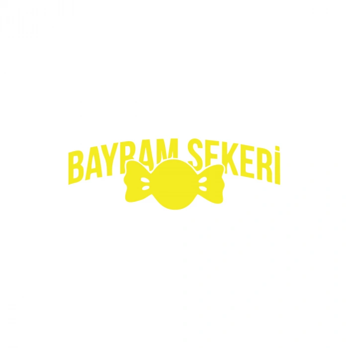 Bayram Şekeri Araba Sticker 17x17 Cm Sarı