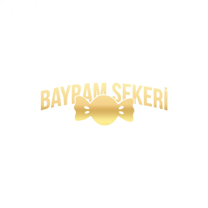 Bayram Şekeri Araba Sticker 17x17 Cm Gold