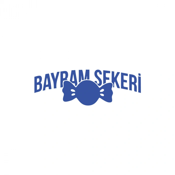 Bayram Şekeri Araba Sticker 17x17 Cm Mavi
