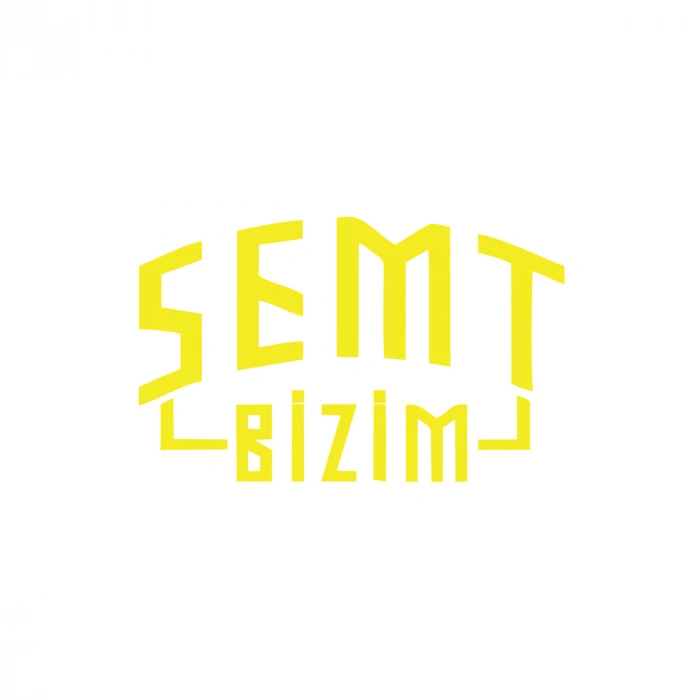 Semt Bizim Araba Sticker 17x17 Cm Sarı