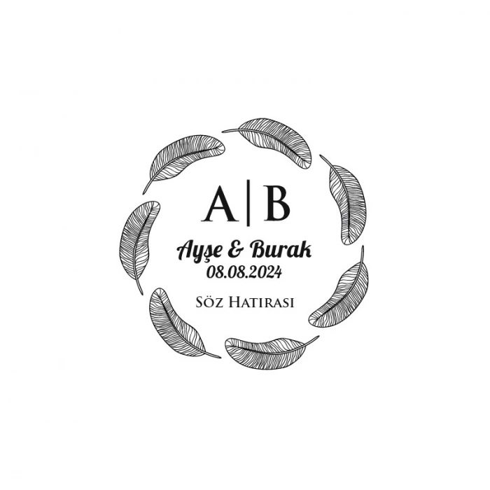 Kalın Noktalı ve Dalgalı Yuvarlak Mühür Kına Nişan Düğün 3x3 cm özel etiket / 50 adet sticker