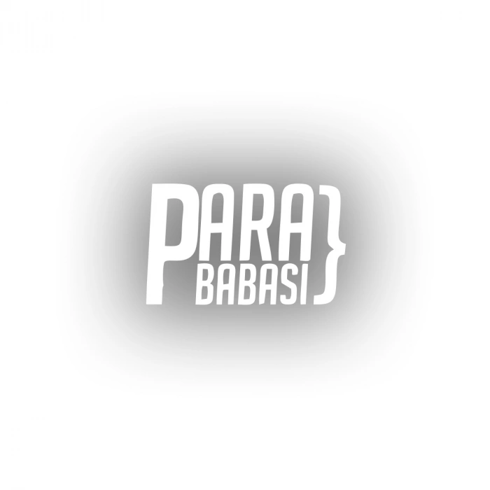Para Babası Araba Sticker 17x17 Cm Beyaz