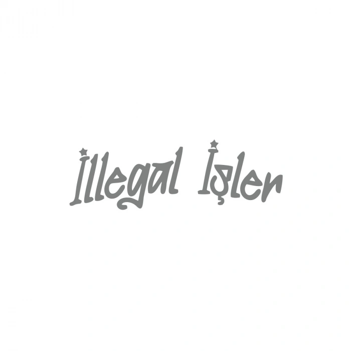 İllegal İşler Araba Sticker 17x17 Cm Gri