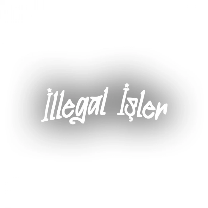 İllegal İşler Araba Sticker 17x17 Cm Beyaz