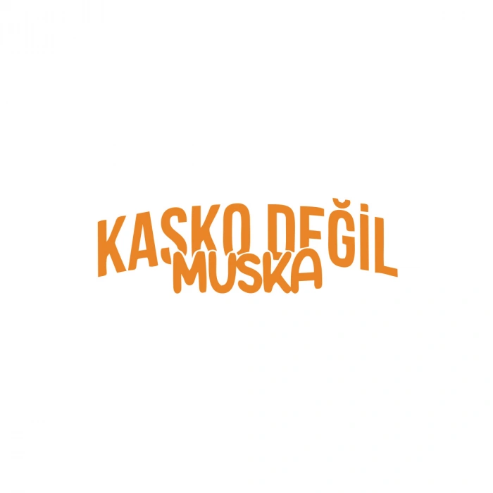 Kasko Değil Muska Araba Sticker 17x17 Cm Turuncu