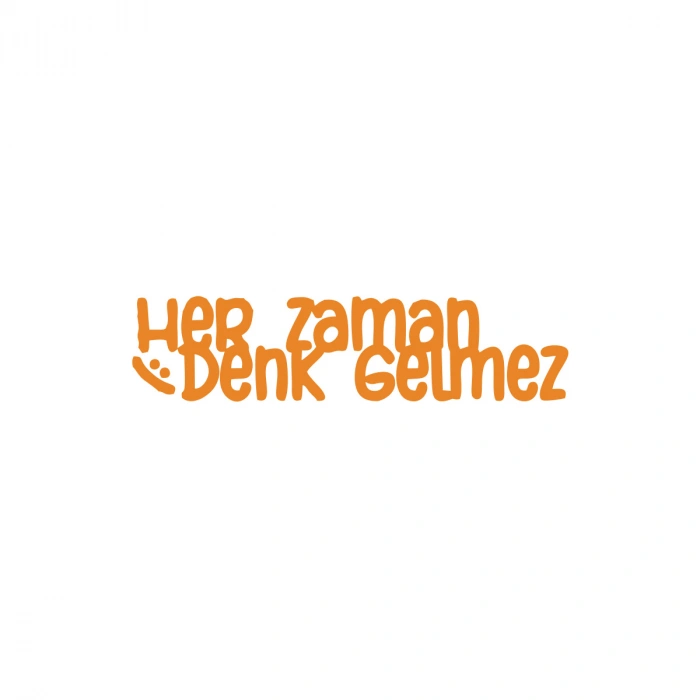 Her Zaman Denk Gelmez Araba Sticker 17x17 Cm Turuncu