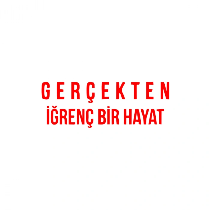 Gerçekten İğrenç Bir Hayat Araba Sticker 17x17 Cm Kırmızı