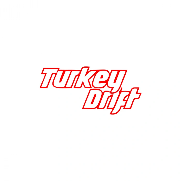 Turkey Drift Araba Sticker 17x17 Cm Kırmızı
