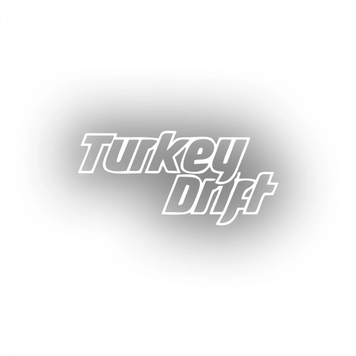 Turkey Drift Araba Sticker 17x17 Cm Beyaz