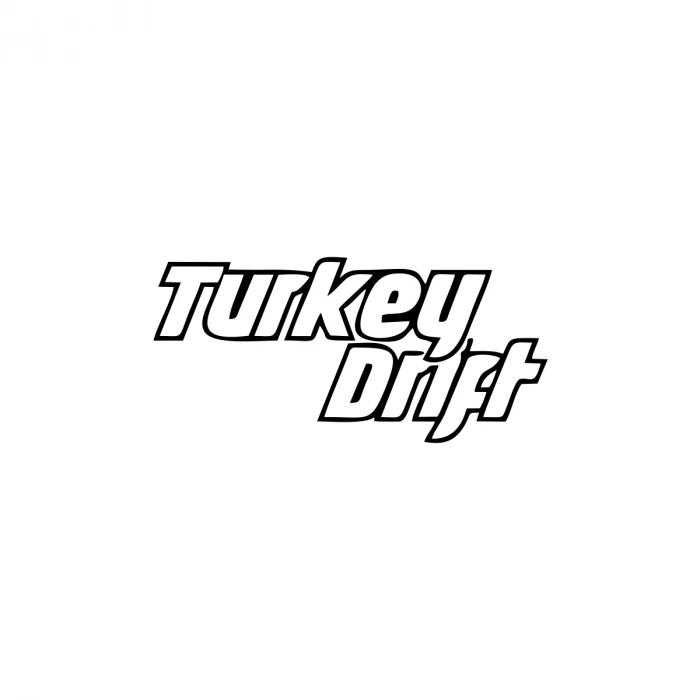 Turkey Drift Araba Sticker 17x17 Cm Siyah