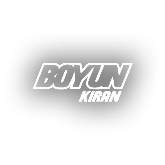 Boyun Kıran Araba Sticker 17x17 Cm Beyaz