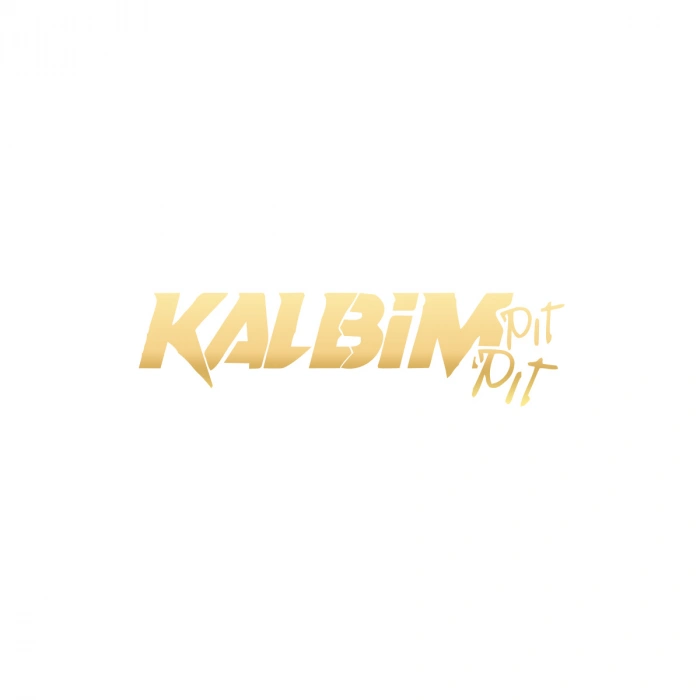 Kalbim Pıt Pıt Araba Sticker 17x17 Cm Gold