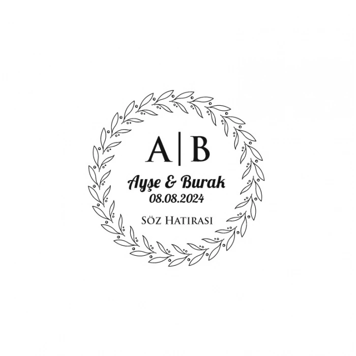 Düz Çizgili Dikdörtgen Mühür Kına Nişan Düğün 3x3 cm özel etiket / 50 adet sticker