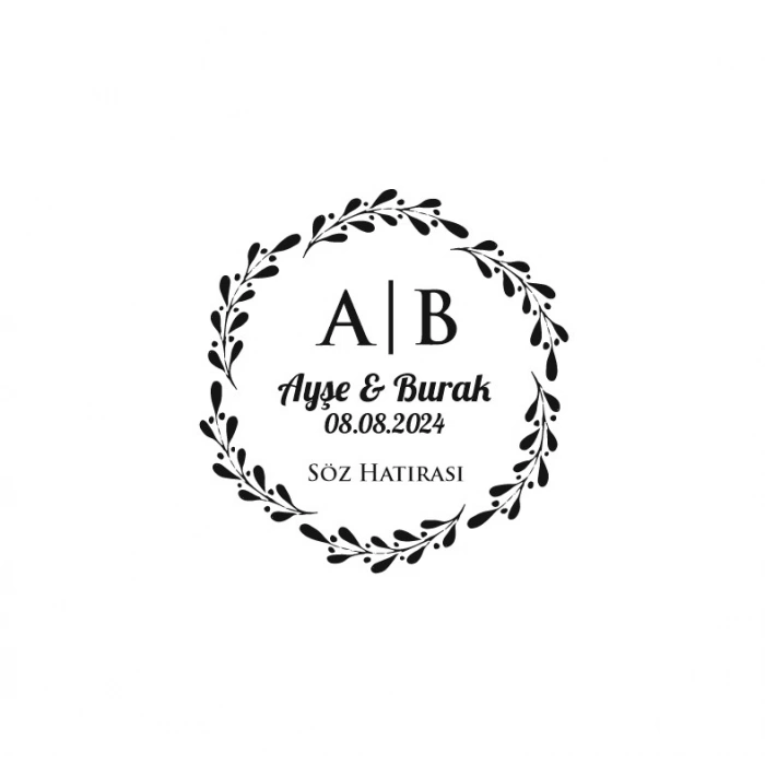 Basamaklı Dikdörtgen Mühür Kına Nişan Düğün 3x3 cm özel etiket / 50 adet sticker